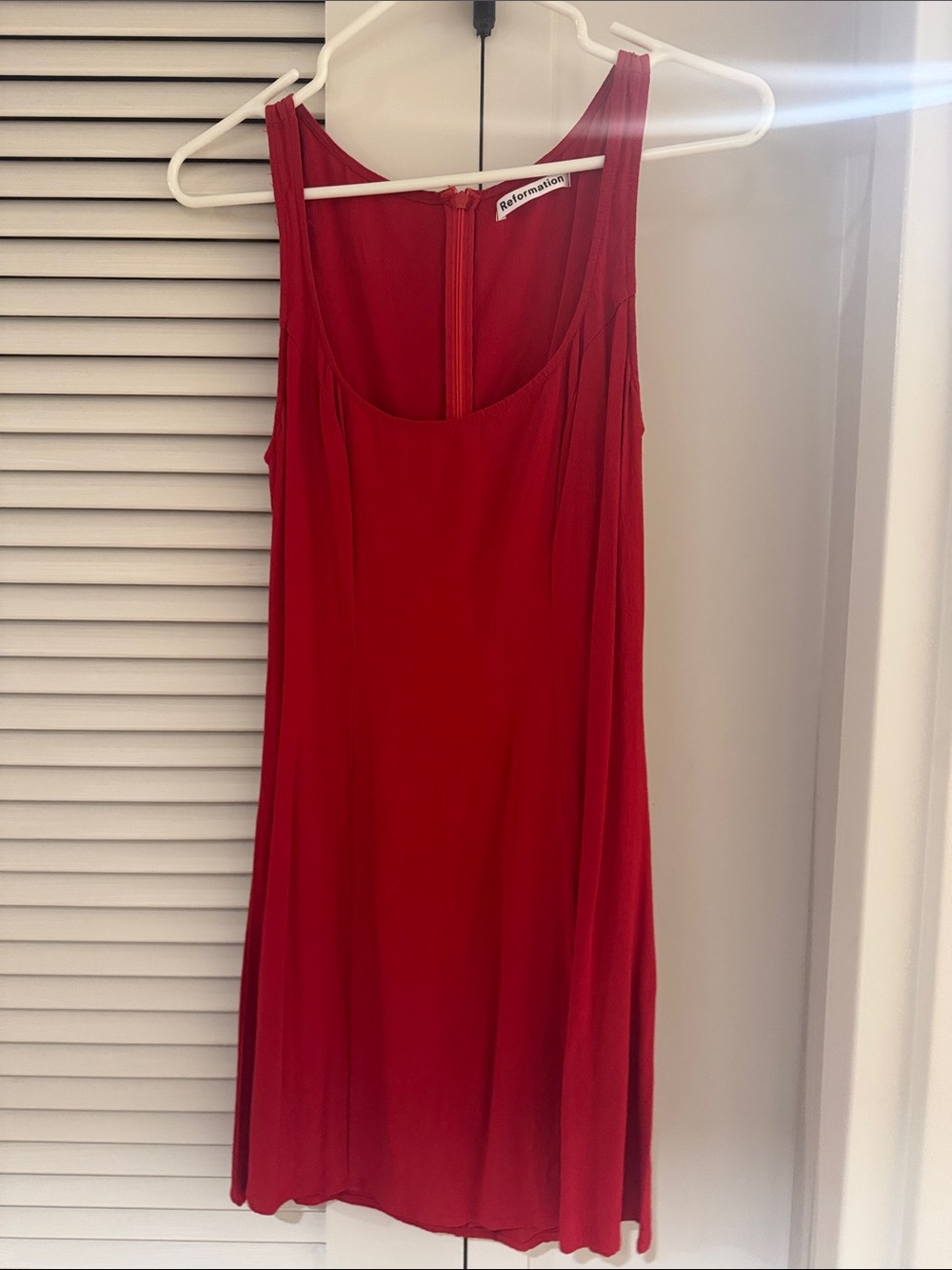 Reformation Vibrant Red Slip Mini Dress